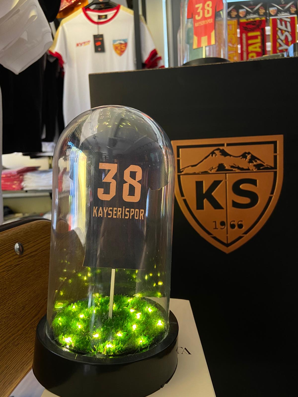 Kayserispor Mini Siyah Forma Işıklı Fanus