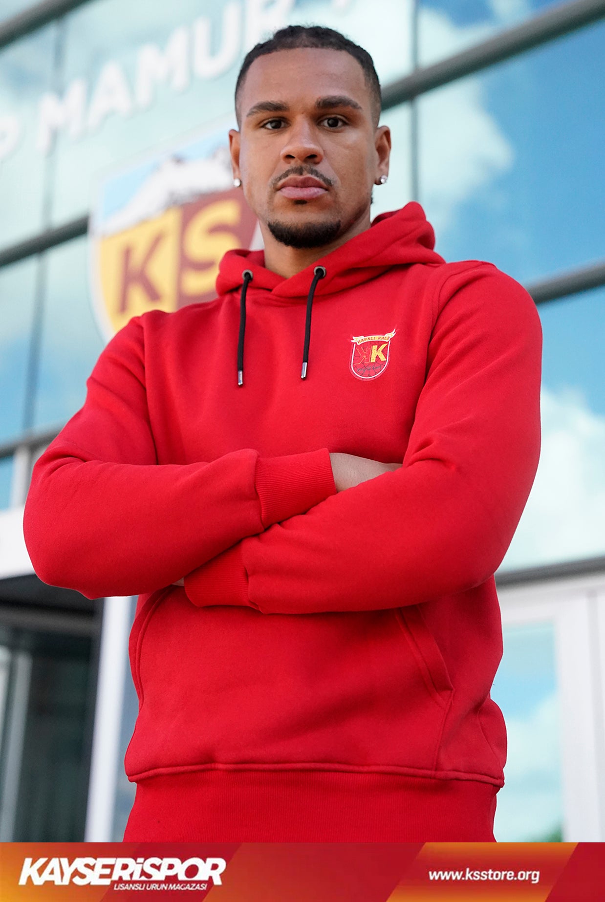 KapalıKale Kırmızı Kapüşonlu Sweatshirt (Yeni Ürün)
