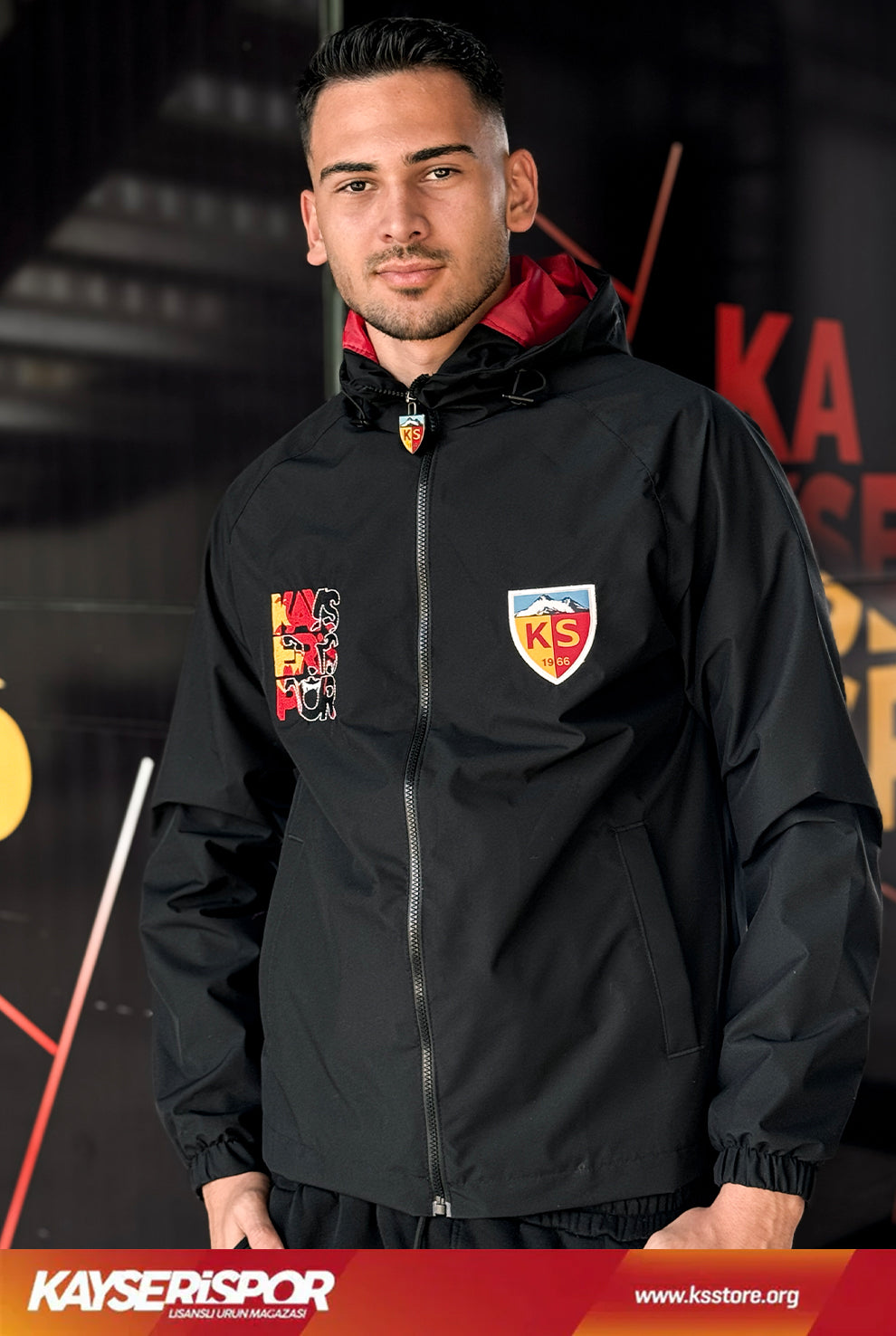 KYSR Taraftar Siyah Yağmurluk