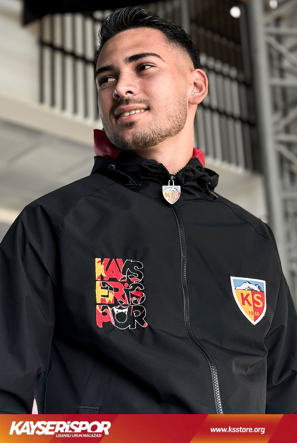 KYSR Taraftar Siyah Yağmurluk