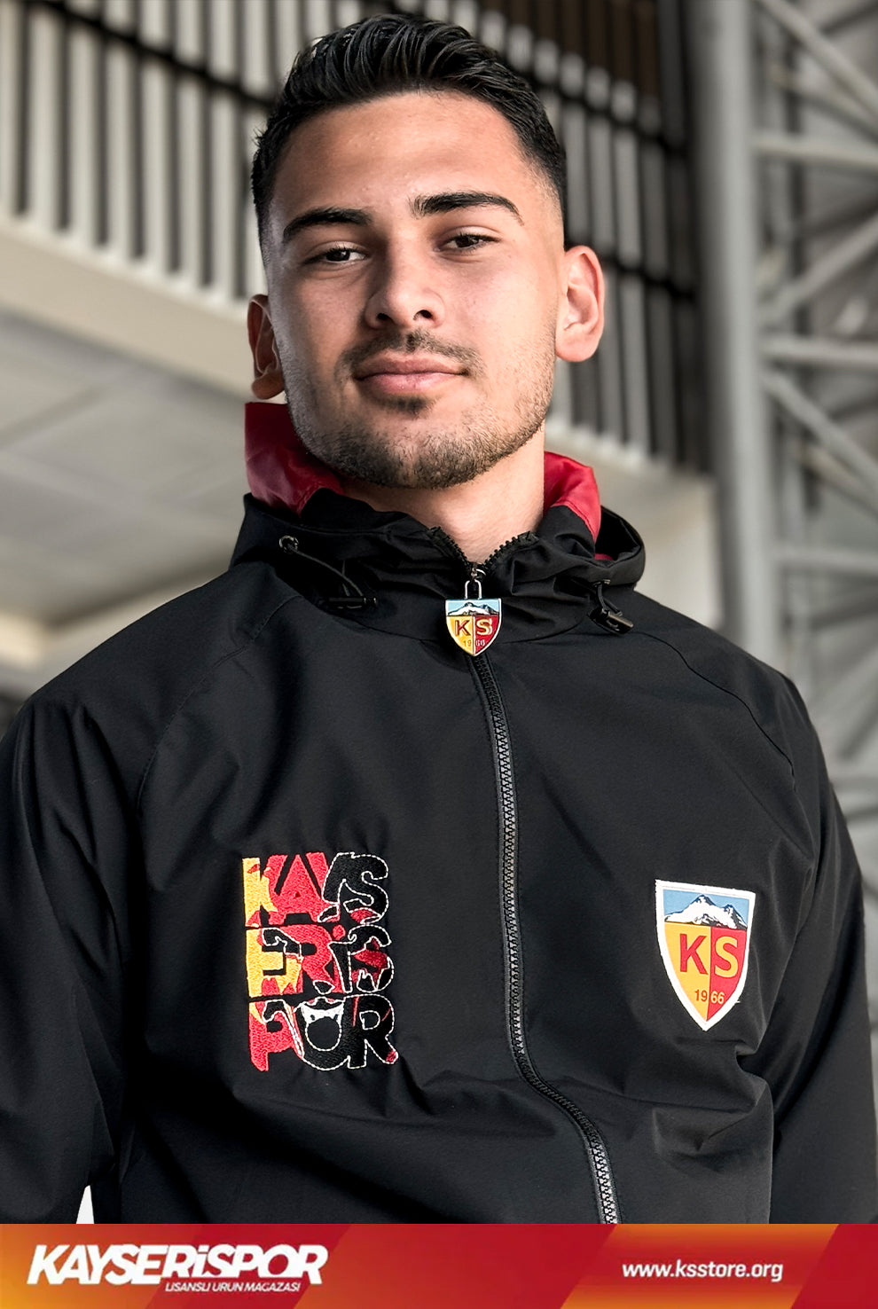 KYSR Taraftar Siyah Yağmurluk