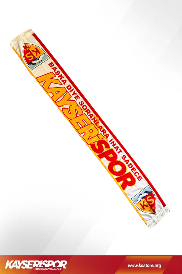 Beyaz Kayserispor Taraftar SATEN Atkı (Yeni)